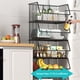 thumbnail image 4 of Estante de cocina giratorio y plegable de hierro | Organizador de cestas para frutas y verduras de pie | Estante de varios niveles que ahorra espacio para la despensa de la cocina y la sala de estar, 4 of 5