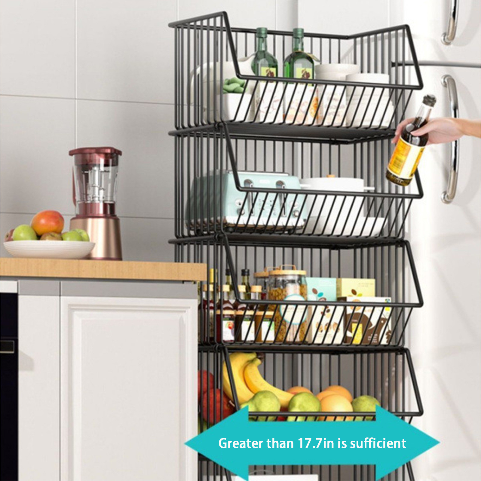 Panier De Fruits Et Légumes Avec Roues Et Étagère - BLGUNSAV