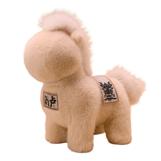 Tamaño moderado: este caballo de peluche de 35 cm/13,78 pulgadas es adecuado para colocarlo en una mesa, alféizar de una ventana o estantería, agregando un toque cálido al espacio festivo.