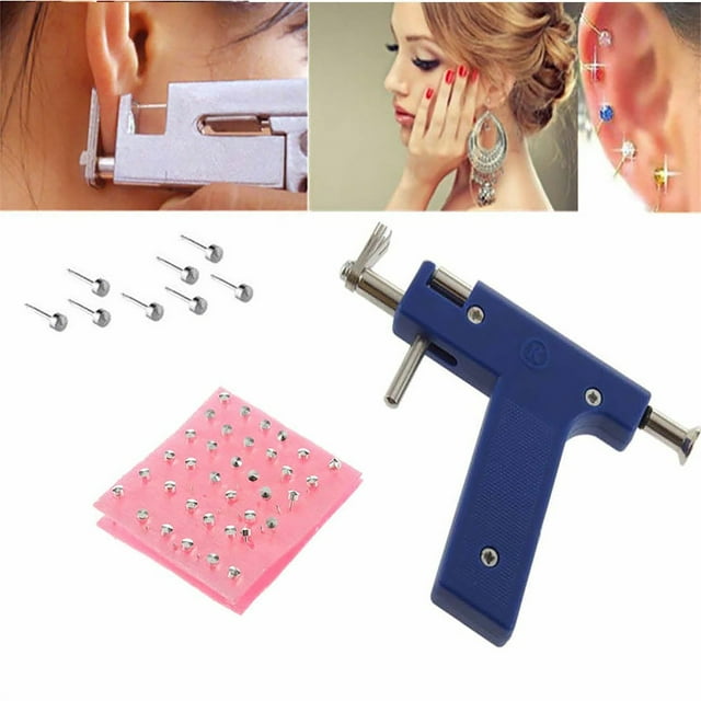 Pretty See Professional Kit Portable Body Ring Kit with 72 Studs, Ideal for Ears, Nose and Lips