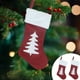 thumbnail image 1 of Juego de 2 Bolsas de Regalo para Calcetines Navideños | Calcetines Navideños de Terciopelo Rojo de Punto con Diseños de Papá Noel y Muñeco de Nieve | Tela de Patchwork Resistente | Decoración para La, 1 of 6