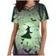 thumbnail image 1 of Tops Cortos para las Mujeres, Halloween Impreso en Cuello en V con Bolsillo, Moda Casual Manga Corta, 1 of 5