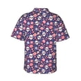 thumbnail image 3 of Goofa white Skull Flower Hawaiian Shirt for Men, Unisex Summer Beach Casual Short Sleeve Button Down Shirts,Aloha Tropical Floral print shirt-, 3 of 9