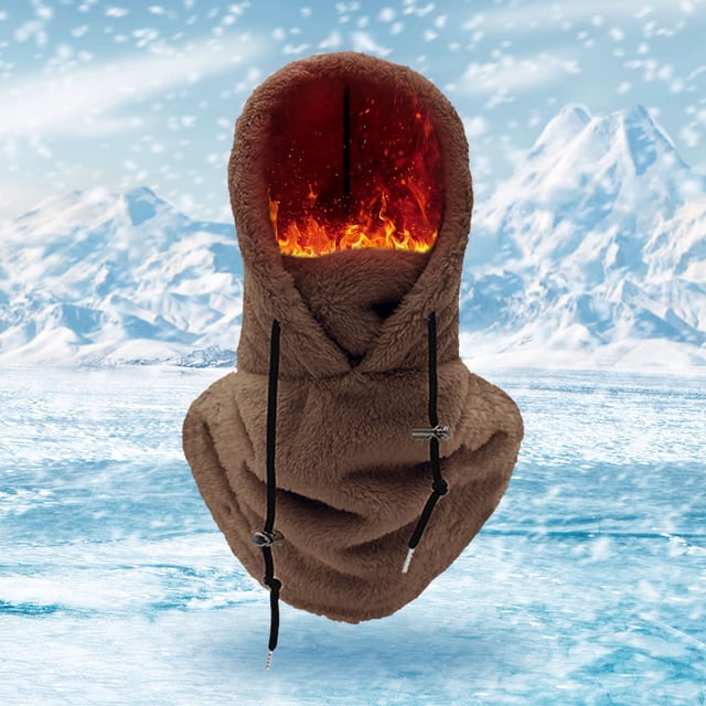 PEIXUN Hood Ski Winter for Cold Weather Windproof Adjustable Warm Hood Cover Hat Cap Scarf