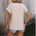thumbnail image 5 of Tiqkatyck Women Summer Tops, Women's Fashion Short Sleeve Solid Color Loose T Shirts, Shirts for Women Beige XXL, 5 of 8