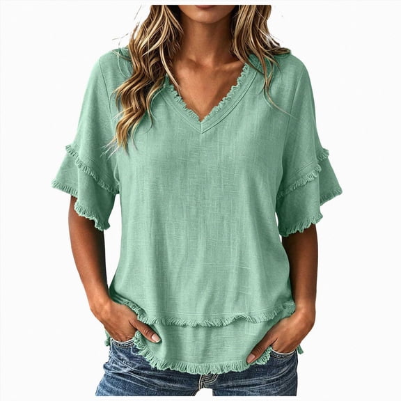 Women T-Shirt Top Summer Cute Tee Loose Fit Daily Wear Tops