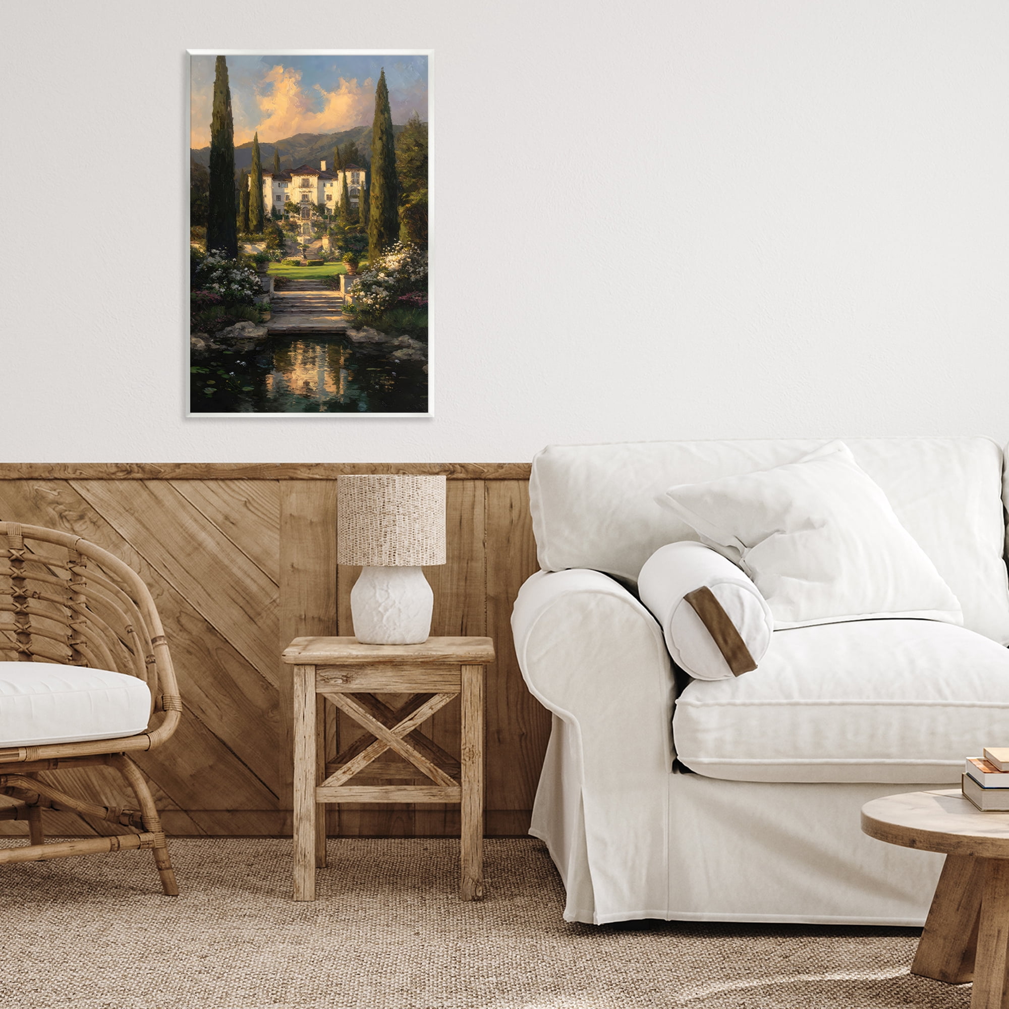 Stupell Industries Victorian Mansion at Sunset Wall Plaque Art, design by Petal Prints Design