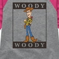 thumbnail image 3 of Toy Story 4 - Type Block Woody - Toddler & Youth Girls Raglan Graphic T-Shirt, 3 of 5
