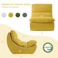 thumbnail image 5 of NOFFA 2 Set Comfy Reading Chair for Adults, Boneless Couch with High Rebound Foam, Removable Scratch-Resistant Fabric for Bedroom, Living Room(Yellow), 5 of 10