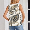 thumbnail image 2 of TaTaai V Neck Satin Printed Women Tank Top Sleeveless Silk-like Soft Machine Washable No Fading Breathable Non See-through Casual Fashion Daily Wear Top Gift, 2 of 7