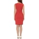 thumbnail image 3 of Vestido de mujer sin mangas de corte ajustado Inspire Chic, con escote barco, vestido para el trabajo, naranja S, 3 of 6