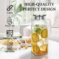 thumbnail image 2 of Soulgenix 2L Glass Pitcher, Square Glass Carafe with Stainless Steel Lid, 68 oz Carafe for Water, Juice, Iced Tea, Coffee, 2 of 7
