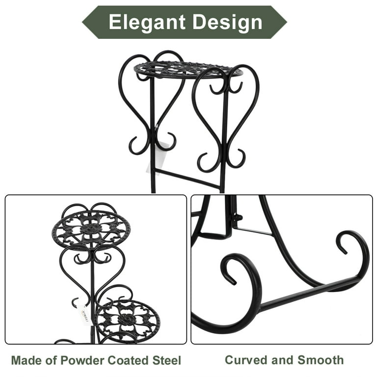 UBesGoo 4-Tier Metal Fluer-de-lis Pattern Round Panel Flowers Plant Stand UBesGoo 4-Tier Metal Fluer-de-lis Pattern Round Panel Flowers Plant Stand
