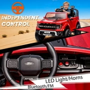 Conchico Licensed Ford F-150 24V 2 Seater Kids Powered Ride-On Cars with Remote & Durable Wheels, Red