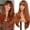 ginger, variant on Ginger 26-inch Long Wig with Bangs for Women - Straight Layered Style,  Scalp, Freestyle Parting, -Looking & Heat-Resistant Synthetic Hair for Daily and Party Use