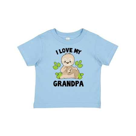 

Inktastic Cute Sloth I Love My Grandpa with Green Leaves Gift Baby Boy or Baby Girl T-Shirt