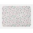 thumbnail image 1 of Retro Bath Mat, Large Triangles and Circles with Polka Dots and Lines Fun Pattern Print, Non-Slip Plush Mat Bathroom Kitchen Laundry Room Decor, 29.5 X 17.5 Inches, Pale Pink Teal Black, Ambesonne, 1 of 2