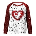 thumbnail image 4 of Penkiiy Mode Dames Saint-Valentin Imprimé Sans Tête Manches Longues Col Rond Haut 2TG Rouge, 4 of 5