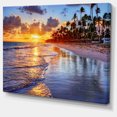 thumbnail image 2 of Beach Side Resort With Palm Trees - Seashore Canvas Art Print, 2 of 4