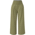 thumbnail image 4 of KHONTS Women's Casual High Waisted Palazzo Pants Wide Leg Trendy Trousers Floral Printed Boho Beach Vacation Pants with Pockets Army Green XXL, 4 of 5