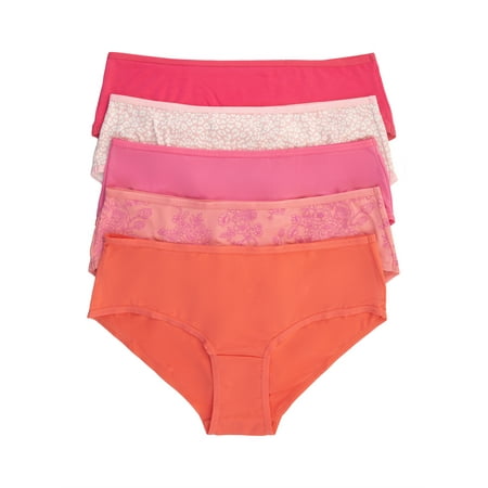 

Felina | So Smooth Modal Hipster 5-Pack | Panty | Tagless (Pink Tulips Medium)