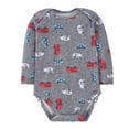 thumbnail image 2 of Emy Dola 2-Pack Infant Baby Boys Long-Sleeve Bodysuit 100% Cotton Toddler Boy's Dino Truck Prints Romper Onesies 0-24M, 2 of 9