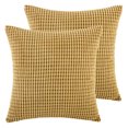 thumbnail image 3 of Soft Corduroy Corn Striped Velvet Series Decorative Throw Pillow, 20" x 20", Ginger, 2 Pack, 3 of 6