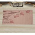 thumbnail image 1 of Flower Decorative Rug, Floral Petals with Striped Leaves and Lines Modern Style Geometrical Design Print, Quality Carpet for Bedroom Dorm and Living Room, 6 Sizes, Peach Redwood, by Ambesonne, 1 of 1