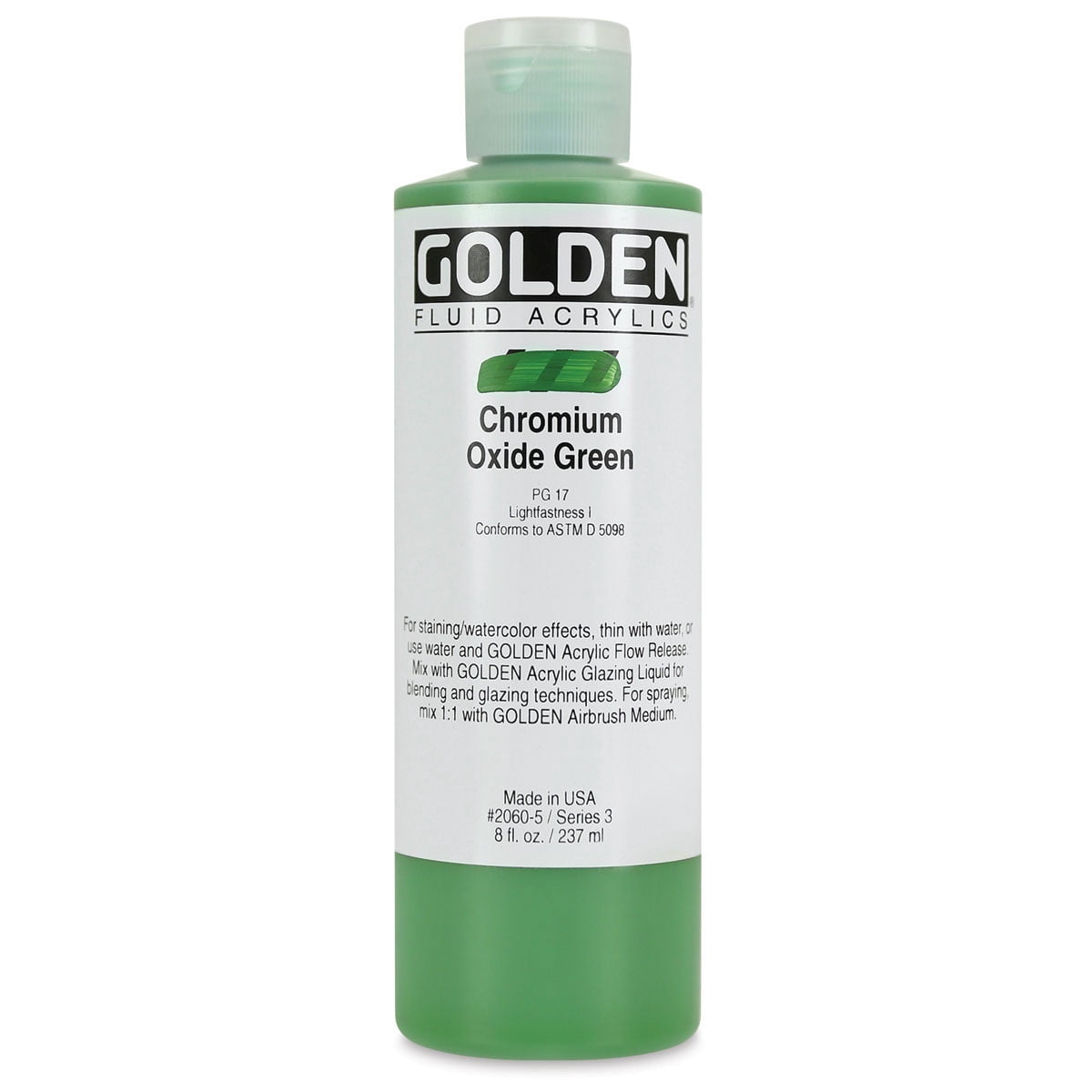 Golden - Fluid Acrylic - 8 oz. Bottle - Chromium Oxide Green
