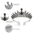 thumbnail image 2 of Black Crystal Tiaras and Crowns for Women Girls Princess Crown with Combs Elegant Queen Hair Accessories for Halloween Birthday Wedding Prom Pageant Christmas Cosplay, 2 of 7