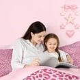 thumbnail image 5 of Erosebridal Pink Leopard Print Girls 7pcs Bedding Comforter Set,Chic Cheetah Pattern Queen Bedding Sets For Women Adults,Reversible Pink, 5 of 7