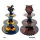 thumbnail image 3 of Cateissary Soporte para cupcakes de fiesta de Halloween, soporte circular de 3 capas para donas con temática de calabaza y murciélago, Mostrada Murciélago calabaza, 3 of 6