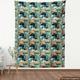 thumbnail image 3 of Colorful Upholstery Fabric by the Yard, Grunge Style Composition Hand Drawn Modern Abstract Art Theme with Floral Elements, Decorative Fabric for DIY and Home Accents, 3 Yards, Multicolor by Ambesonne, 3 of 4