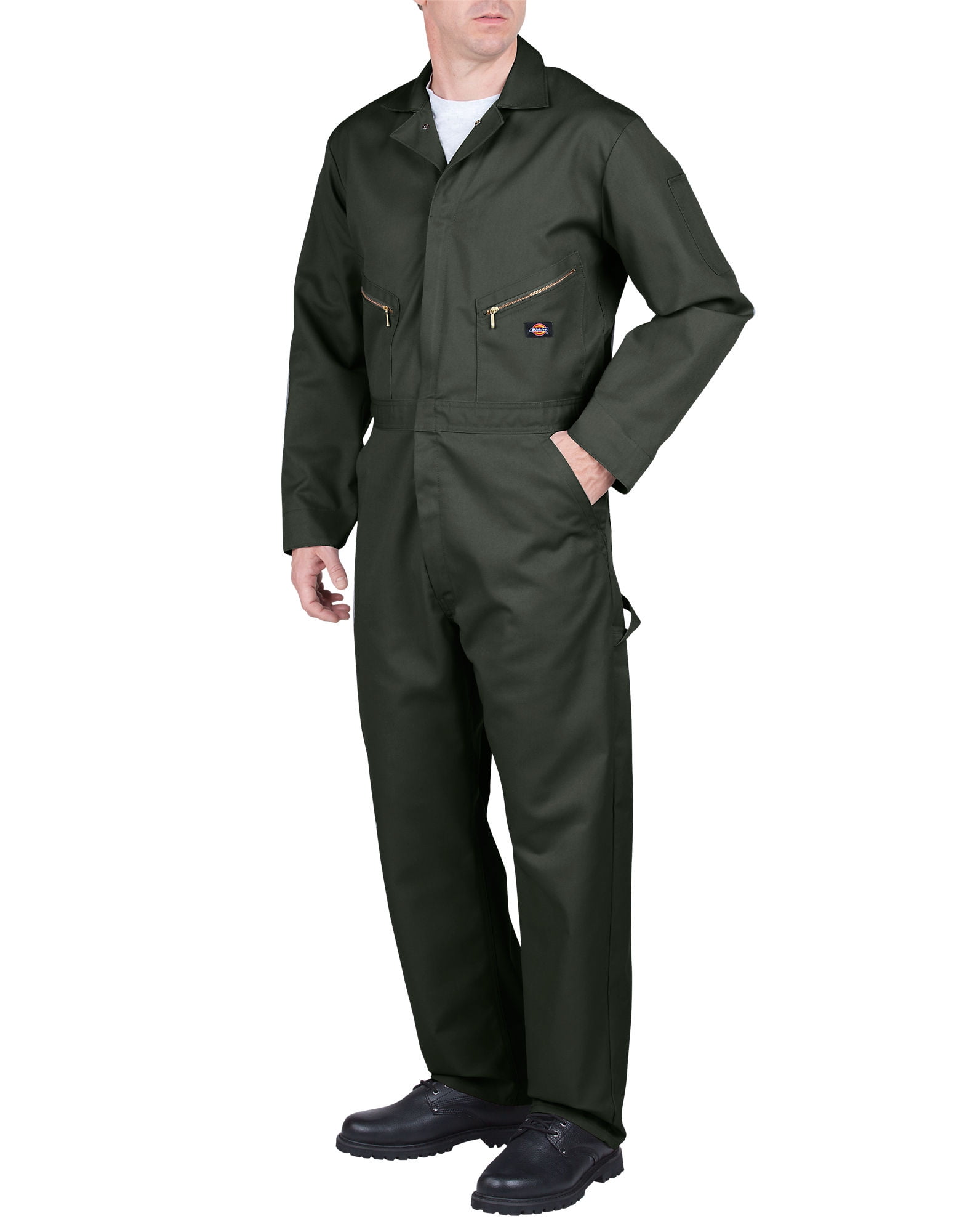 Dickies Mens Deluxe Blended Coveralls, M Tall, Olive Green