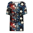 thumbnail image 5 of Womens Patriotic Shirts for Women Short Sleeve 4Th of July Tops V Neck American Flag Shirt Star Striped Graphic Blouse Usa T Shirt Or, 5 of 5
