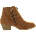 thumbnail image 2 of Top Moda CL-14 Women's Buckle Straps Stacked Low Heel Ankle Booties, 2 of 4
