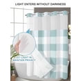 thumbnail image 4 of No Hook Aqua Plaid Shower Curtain with Snap in Liner Set, Spring Summer Farmhouse Buffalo Checkered Waterproof Fabric Bathroom Curtains with See Through Top Window, Hotel Style Small 36 x 72 Inch, 4 of 7