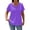 Purple, variant on Peter Pan Collar Women's Casual Crinkle Textured Blouse Buttons Decor V-Neck T-Shirt Loose Short Sleeve Solid Top for Spring Summer Office Daily Wear
