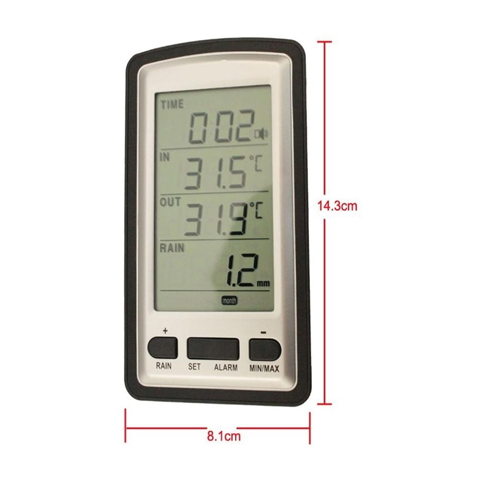 Wireless Rain Meter Rain Gauge Thermometer Weather Station for Indoor Outdoor Temperature