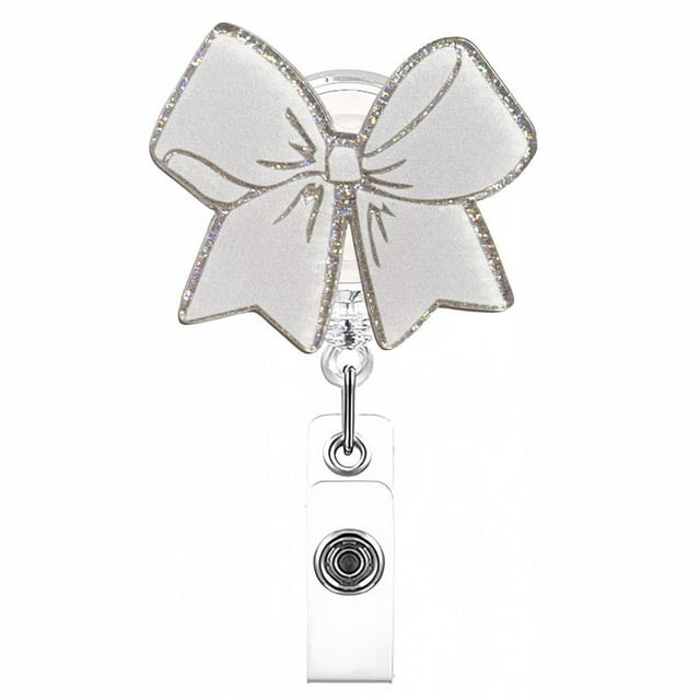 Bobine de Badge Rétractable Pailleté Accessoire à Languette Scintillante Porte-Badge Acrylique Réutilisable Porte-Cartes d'Identité avec Clip pour Travail École Événements Fêtes et Plus Ensemble de Décorations de Noël pour Appartement