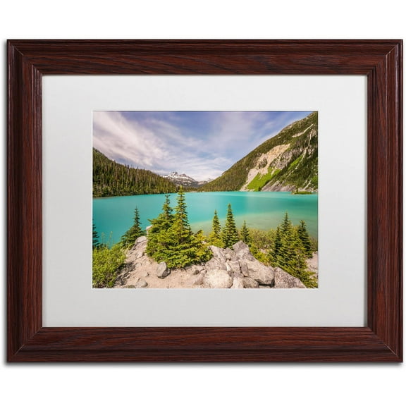 Trademark Fine Art 'Upper Joffre Lake' Canvas Art by Pierre Leclerc, White Matte, Wood Frame