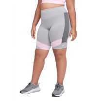 Nike Girls Dri-FIT Bike Shorts Extended Size M  Gray/Pink DD9158-077