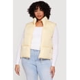 thumbnail image 2 of Women's Plus Size Drawstring Hem Zip Front Puffer Vest, 2 of 4