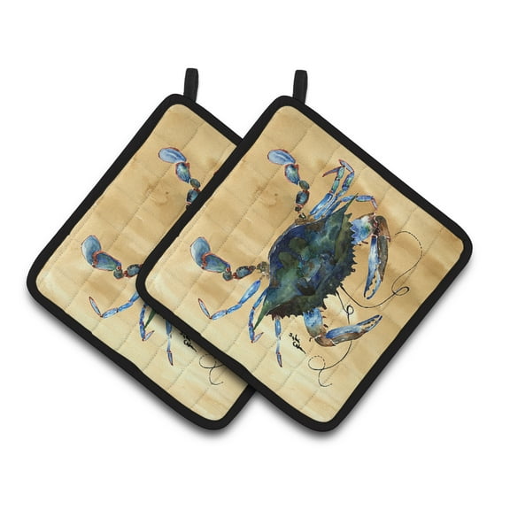 Carolines Treasures 8159PTHD Crab Pair of Pot Holders, 7.5HX7.5W, multicolor