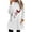 White, variant on Lovskoo Fuzzy Fleece Pullover Tops for Women Winter Warm Round Neck Printed Long Sleeve with Pocket Solid Color Warm Top Gray