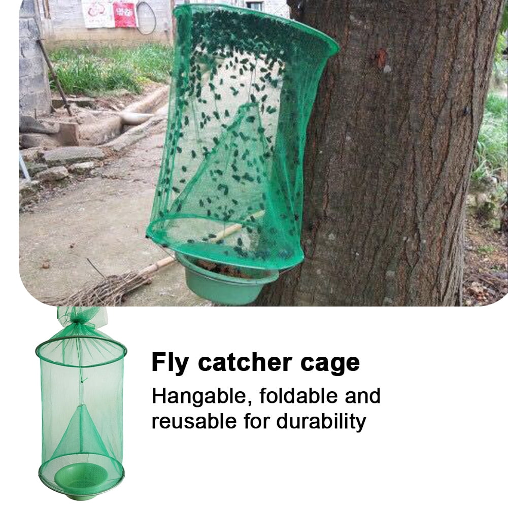 5 Pack Fly Traps Outdoor, Ranch Fly Traps Fly Catcher Cage for Indoor or Outdoor Family Farms, Park, Restaurants