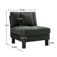 thumbnail image 5 of Newest Compact Armless Sofa, Dark Grey Polyester,Boucle Fabric, Includes 1 Pillow, 31.5 Inch Space Saving Single Seater, Perfect for Small Living Rooms, 5 of 5