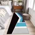 thumbnail image 5 of Black Blue Lines Washable Runner Rugs 2'x6', Geometric Abstract Black White Blue Texture Low Pile Throw Entryway Rug Non-Slip Sturdy Edge Binding Carpet for Indoor Bedside Entrance Bedside, 5 of 9