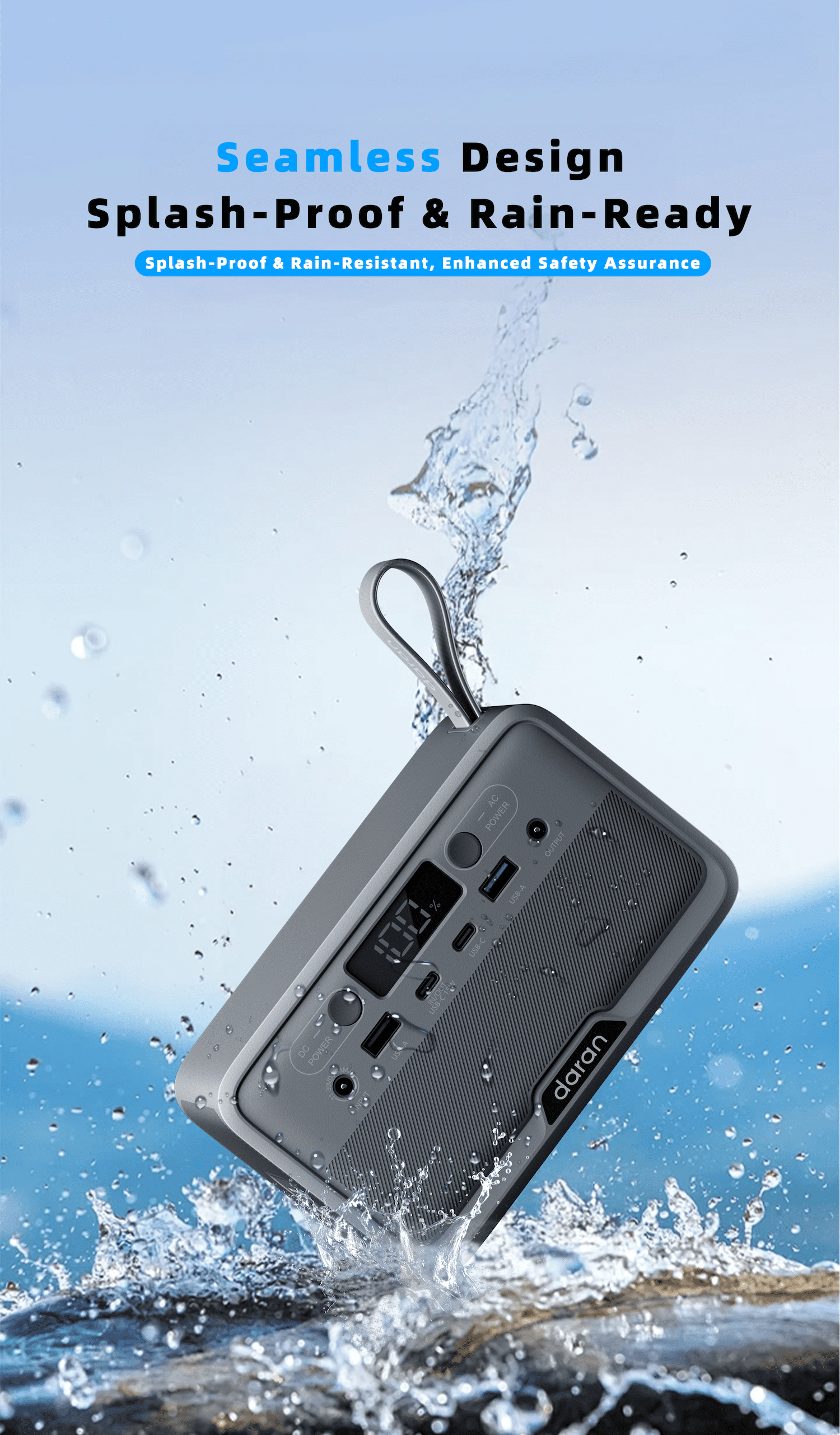 KDJ HOME Portable Power Station 28000mAh LiFePO4 Battery, 100W AC Laptop Power Station, Fast Charging with 4-Port USB & PD