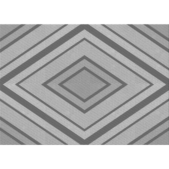 Ahgly Company Indoor Rectangle Patterned Platinum Gray Area Rugs, 5' x 8'